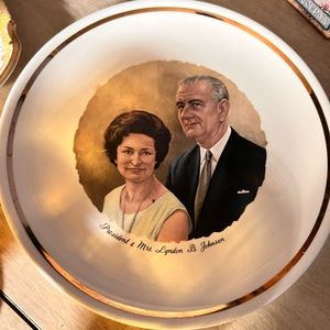 Vintage LBJ commemorative Plate 8” Great Shape